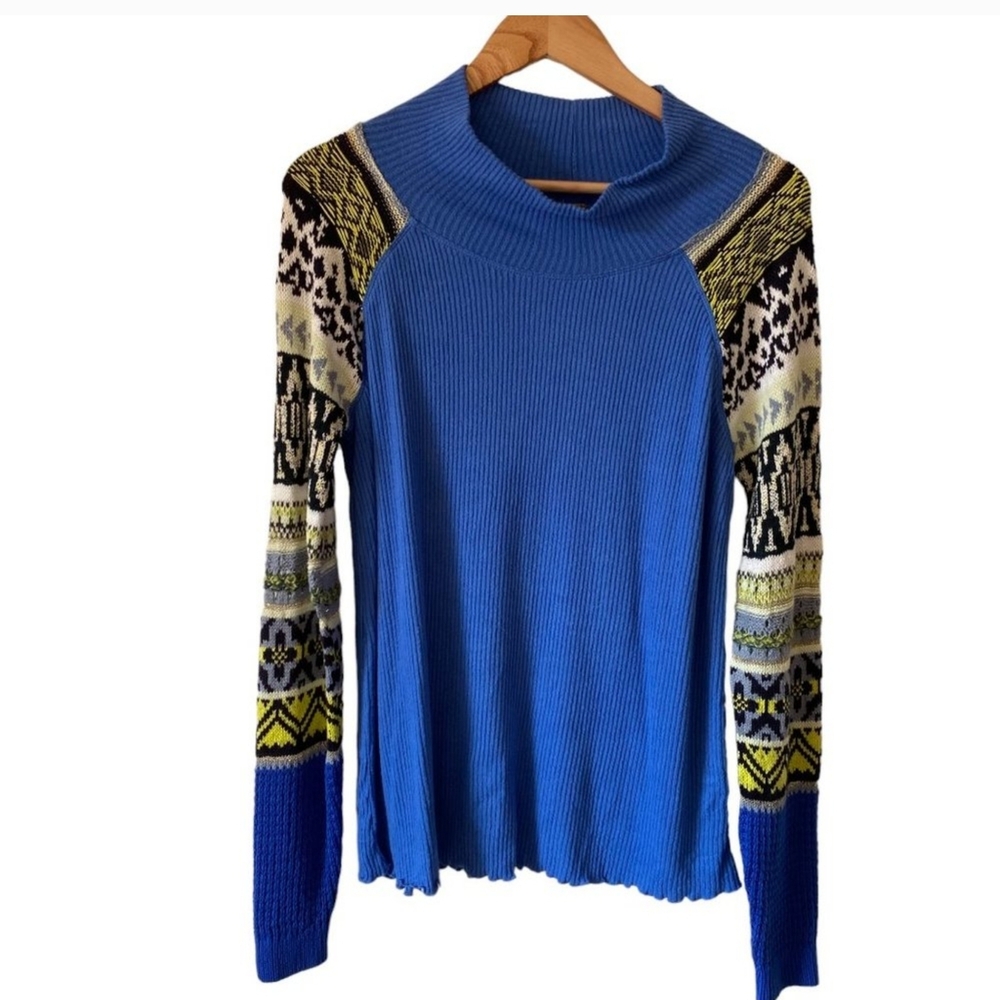 Free People Fair Isle Cowlneck Sweater XL